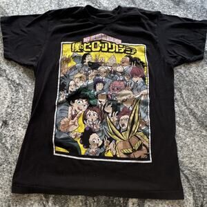 Funimation My Hero Academia Character Graphic T-Shirt Black 100% Cotton M